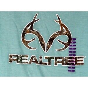 Realtree Edge Women's Small Graphic Print Blue Short Sleeve T-Shirt New With Tag